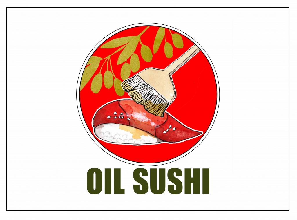奥田シェフ、オイル寿司の海外進出に伴うロゴが完成しました〜これよりグラフィックデザイナー宣言をいたします！